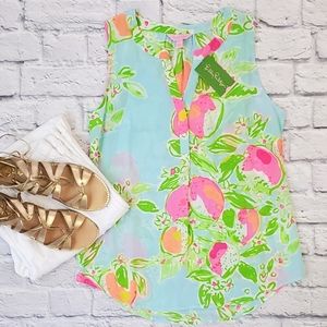 Lilly Pulitzer Sleeveless Stacey Top Pink Lemonade